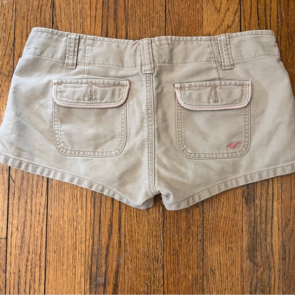 Hollister Vintage Y2K Micro Shorts Sz XS Ultra Low Rise Mini Cheeky Brats Twill - Picture 2 of 10